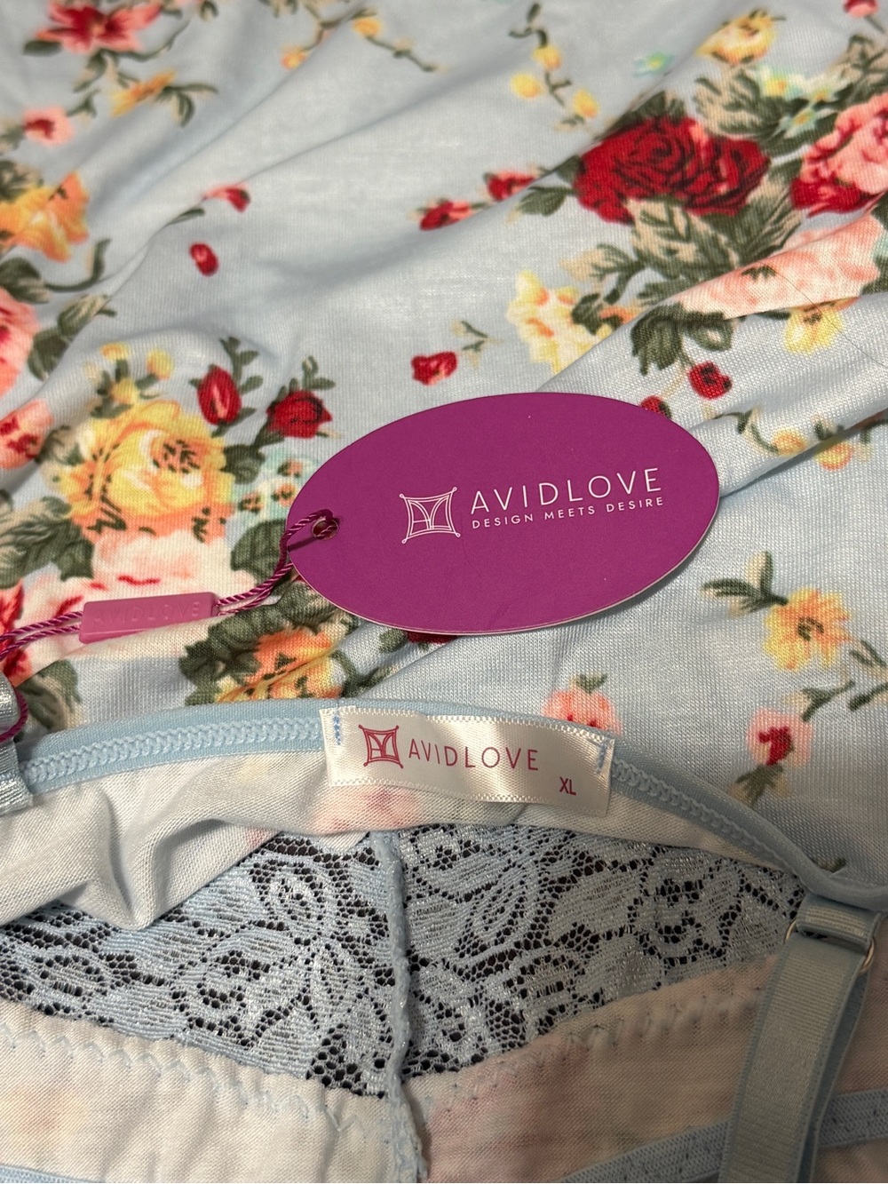 Avidlove Floral Lace Pajama Set – Women’s 2-Piece Sleepwear – XL NWT - Picture 11 of 12
